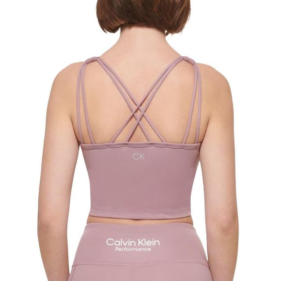 Calvin Klein Basic Performance Stretch Strappy Sports Bra - Size Large - Picture 3 of 5